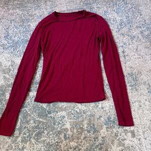 abardsion long sleeve stretch top – maroon – size xs